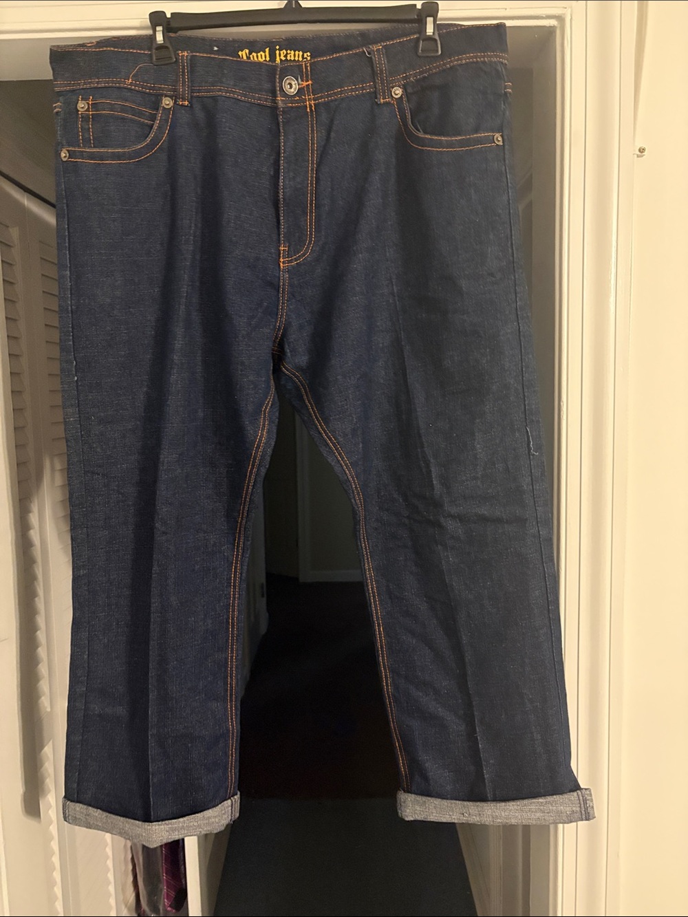 Casual Straight Dark Blue Jeans by